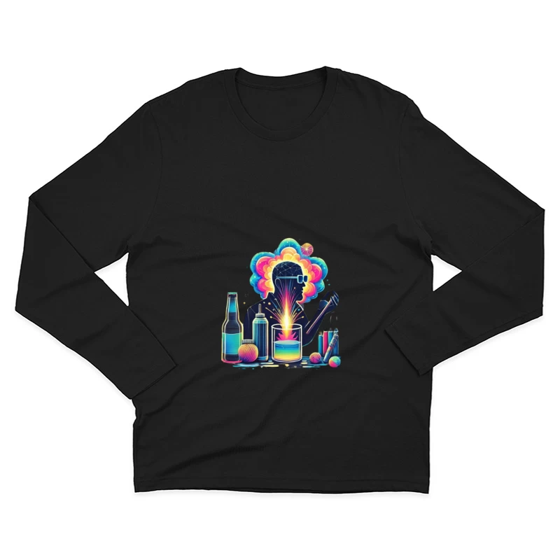 Colorful Mind: Creative Science and Imagination Illustration Male Long Sleeve T-Shirt