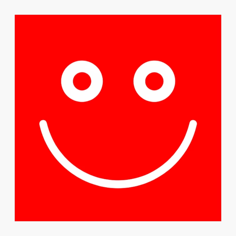 Minimalist White Circular Smiley Face Logo Pin