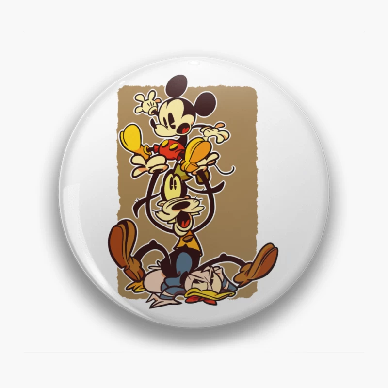 Classic Cartoon Chaos: A Tower of Laughter Pin