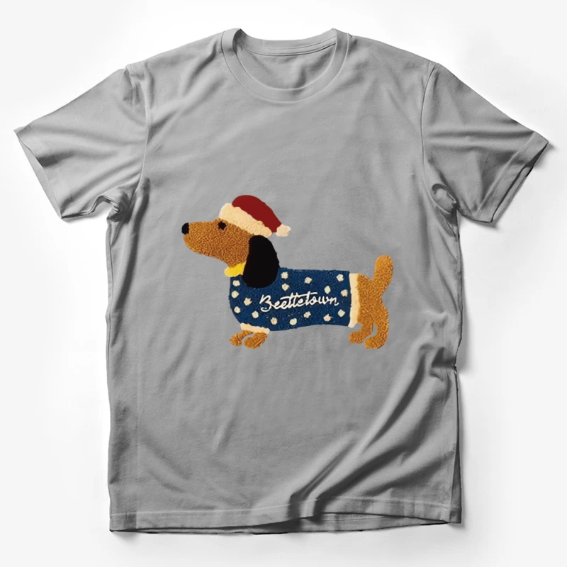 Weihnachtshund mit Pullover Herren T-Shirt