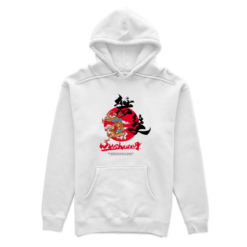 Drachenkunst auf rotem Kreis Damen Pullover Hoodie