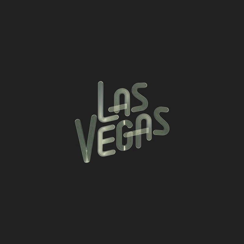 Striped Green Typography: Las Vegas Text Design Bucket Hat