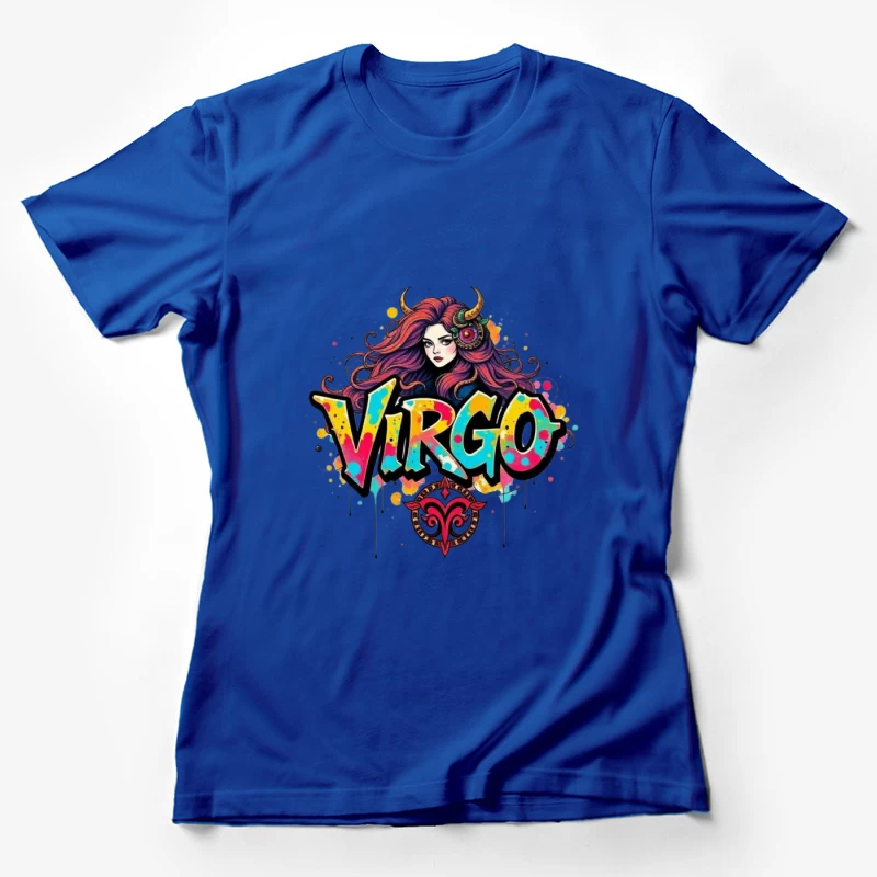 Colorful Virgo Zodiac Art Female T-Shirt