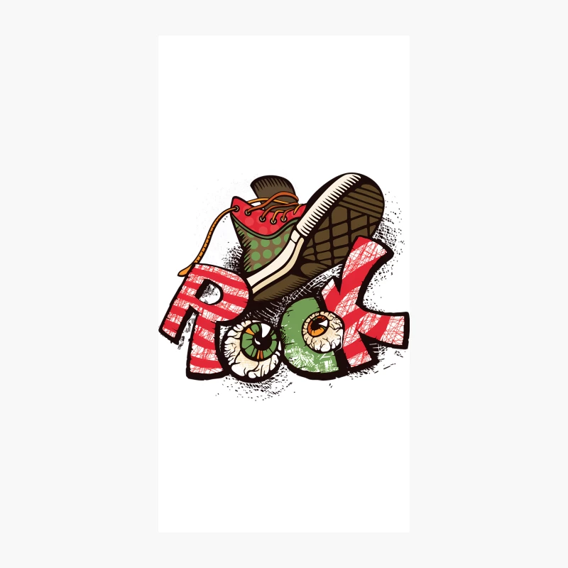 Punk Rock Graffiti Art with Sneakers and Eyeballs iPhone Case