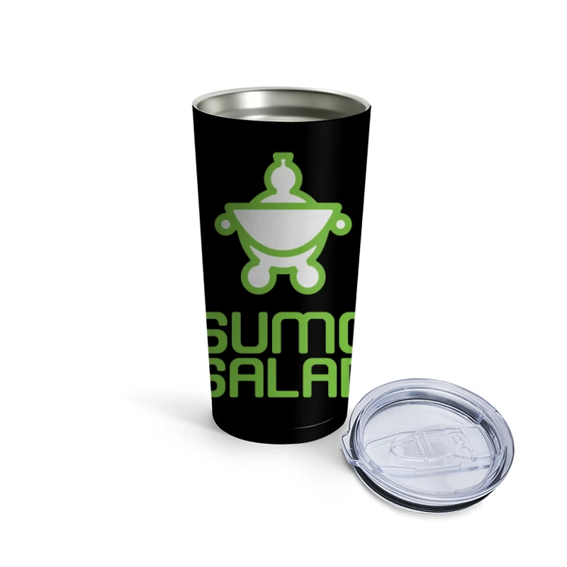 Green Minimalist Sumo Salad Restaurant Logo Travel Mug