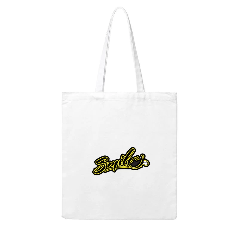Modern Graffiti Art Design Featuring "Smile" Cotton Tote Bag