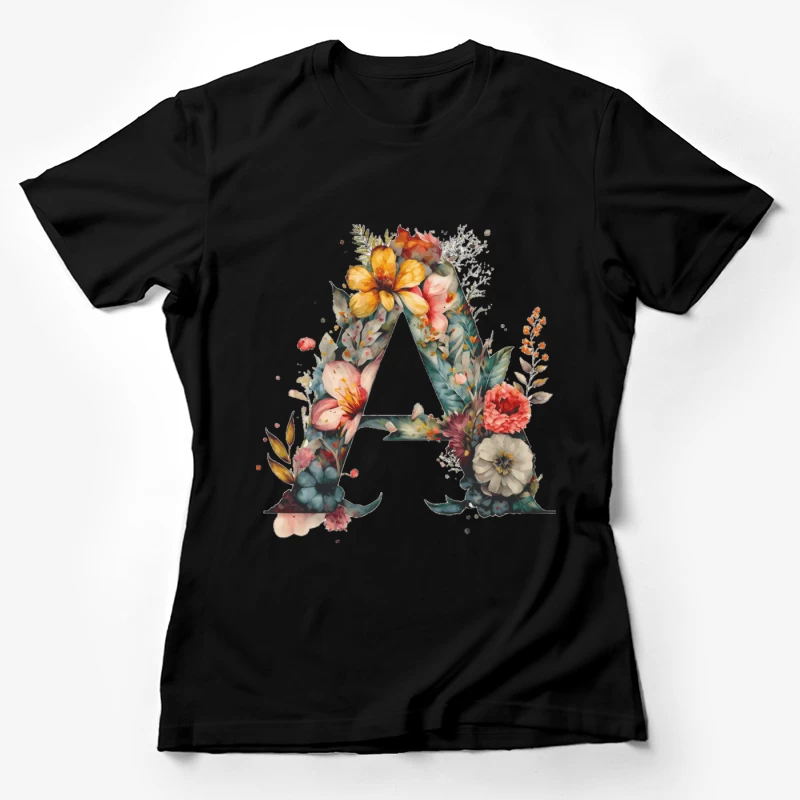 Floraler Buchstabe A Damen T-Shirt