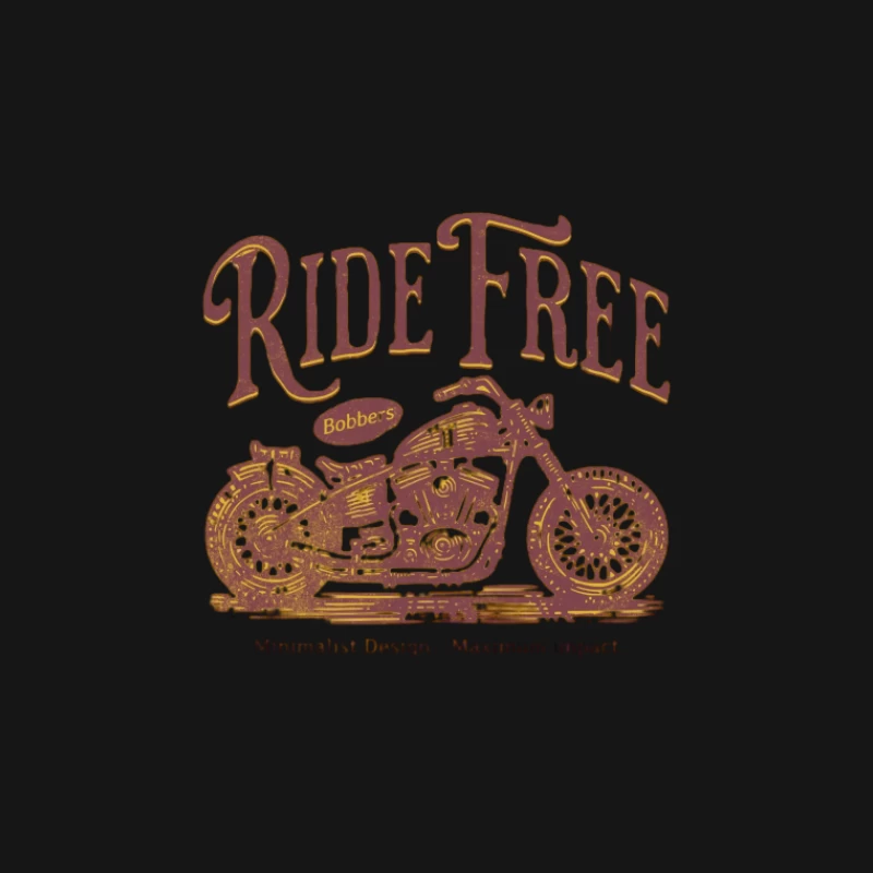 Rouler Libre avec Design Minimaliste de Moto Homme T-Shirt