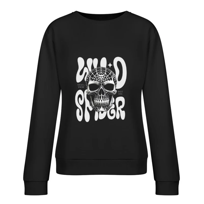 Gothic Anatomical Skull Sketch Illustration Female Pullover Sweatshirt