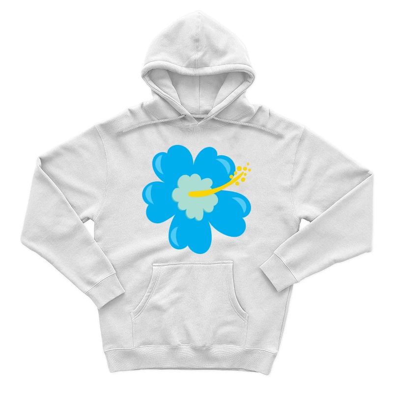 Fleur hibiscus bleue stylisée Homme Sweat à capuche