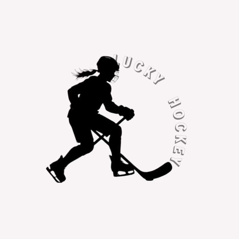 Female Hockey Player Silhouette in Action Male T-Shirt