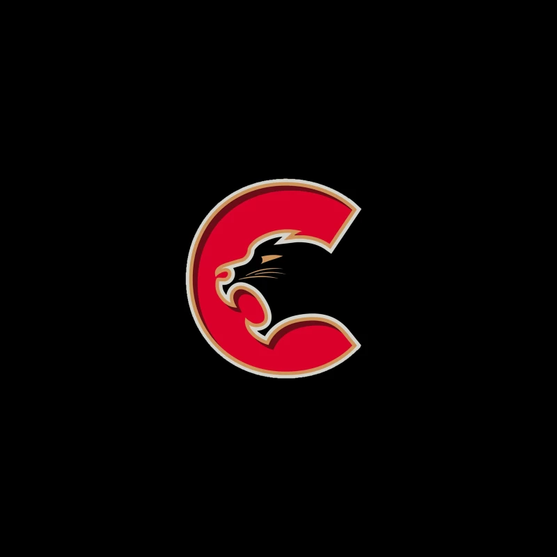 Red Cougar Letter C Sports Logo Design Desk Mat