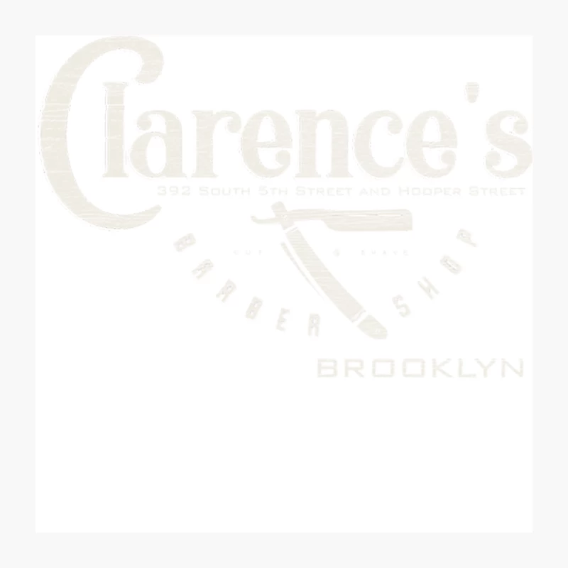 Clarence_s Barber Shop, wood grain distressed Pin