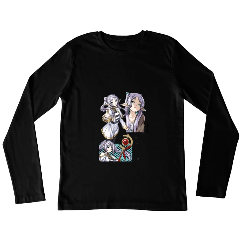 Magische Elfenfigur mit Stab Damen Langarm T-Shirt