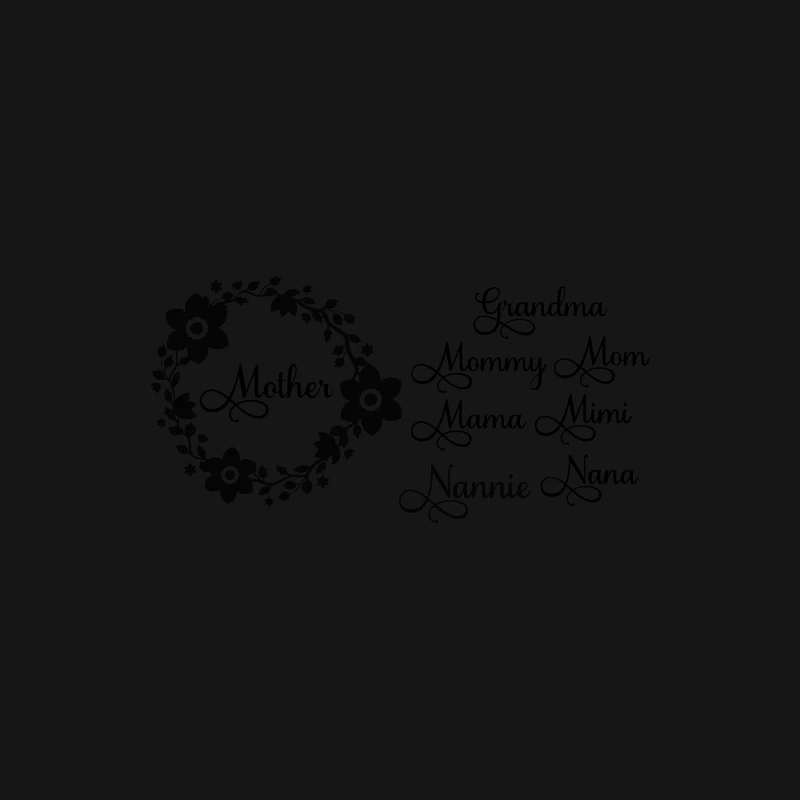 Design floral avec mots pour Mère et Grand-mère Homme Manches Longues T-Shirt