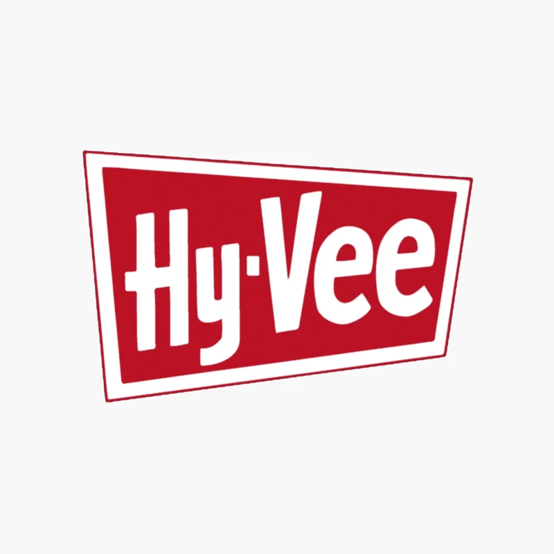 Hy-Vee Supermarket Chain Logo in Red and White Cotton Tote Bag