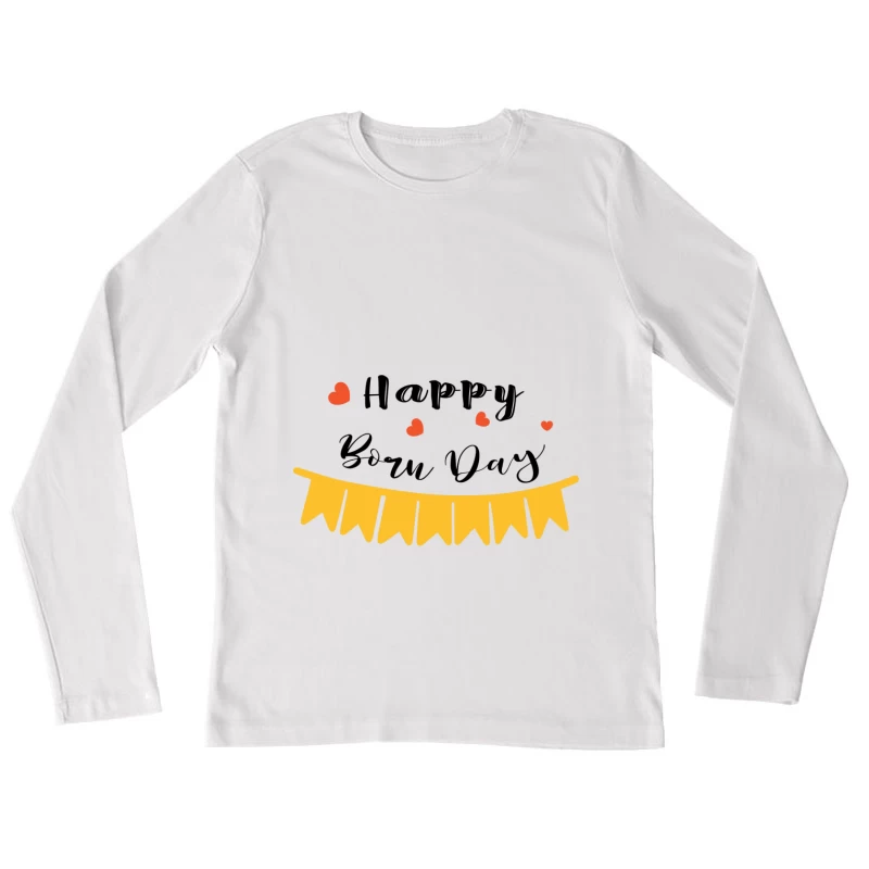 Guirlande de fanions avec cœurs Femme Manches Longues T-Shirt