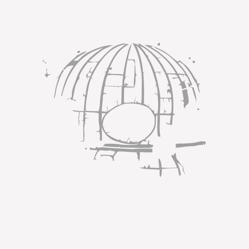 Minimalist Sketch of a Birdcage Female T-Shirt