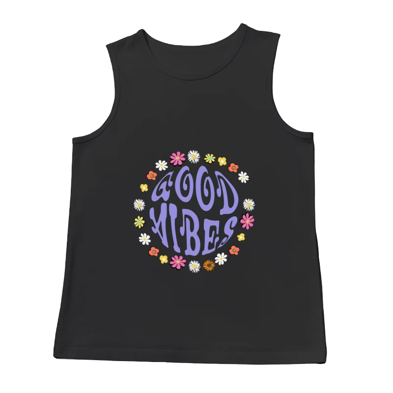 Gute Schwingungen Blumenkranz Design Herren Tanktops