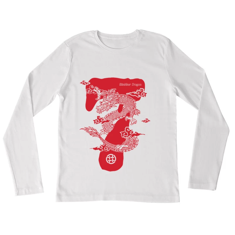 Drachenkunst, Mythologie, Traditionelles Design Damen Langarm T-Shirt