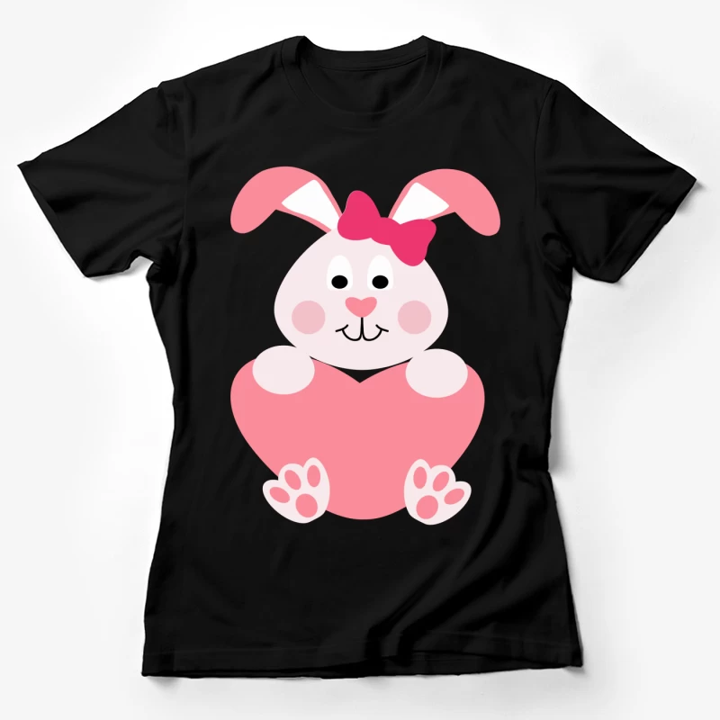 Lapin mignon avec cœur rose Femme T-Shirt