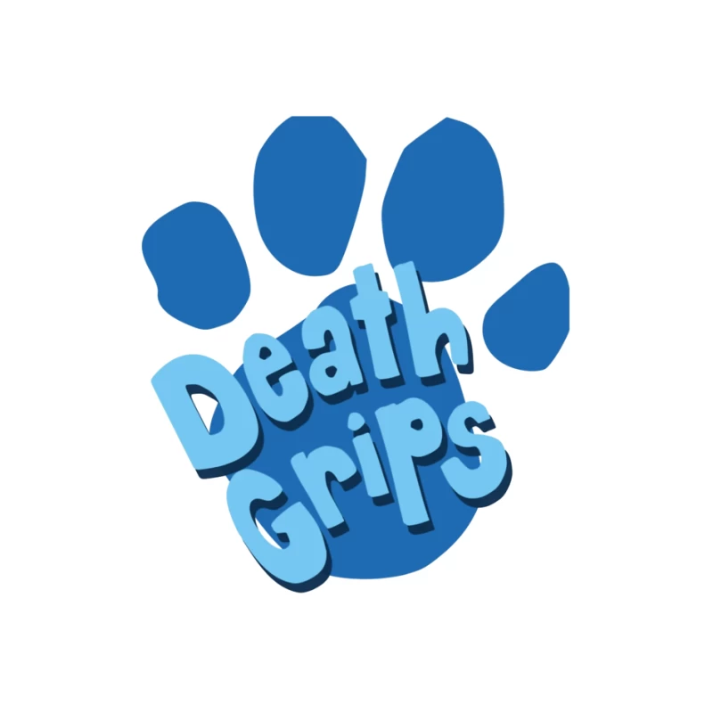 Death Grips Blue Paw Print Logo Design Pin