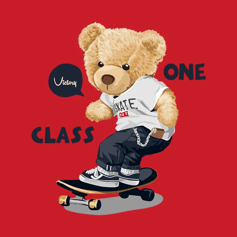 Skateboard fahrender Plüschteddy Herren Pullover Hoodie