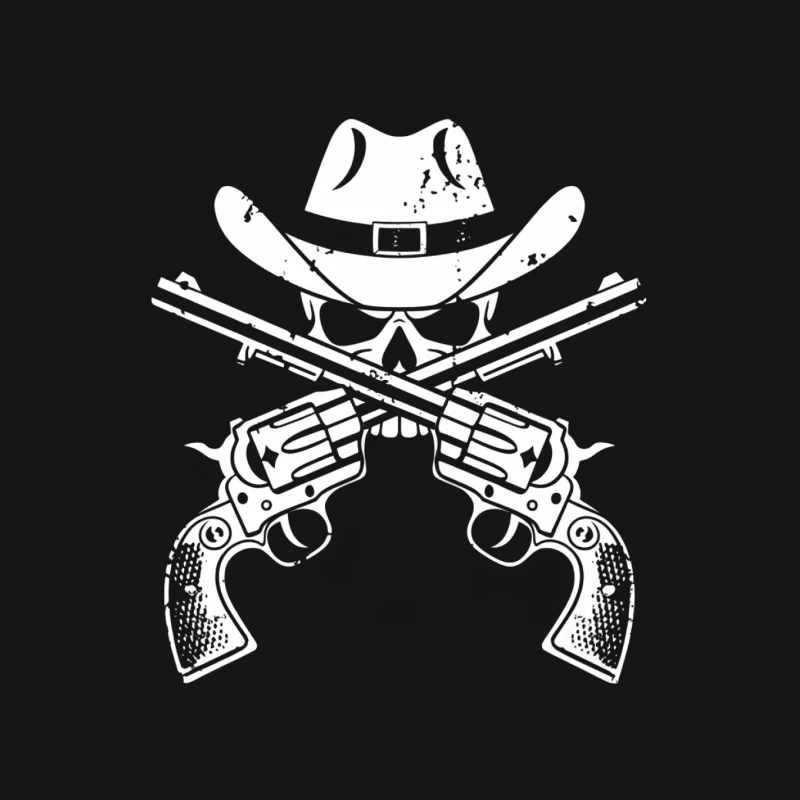 Western Outlaw Skull and Revolvers Mouse Pad