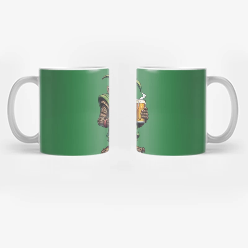 Angry Tribal Character with Beer Coffee Mug