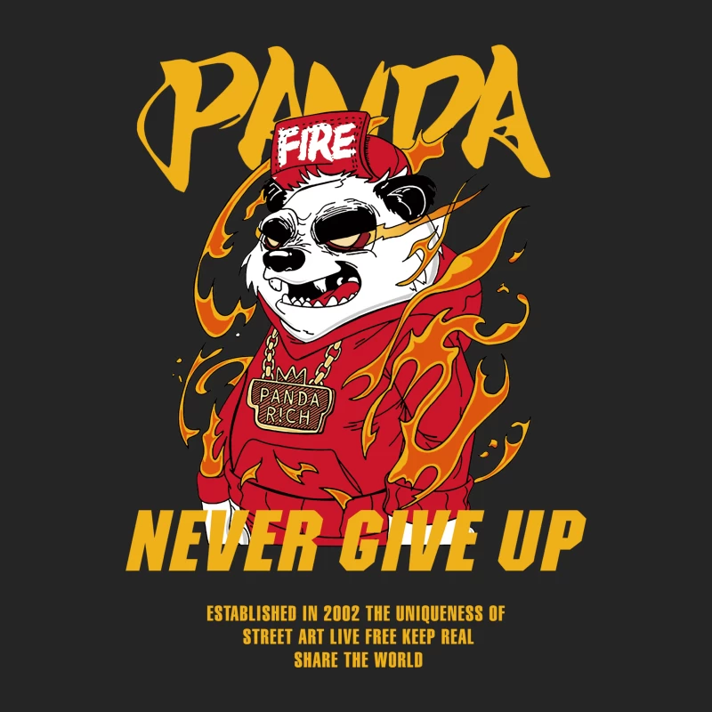 Feuriger Panda-Motivationsdruck Herren Pullover Sweatshirt