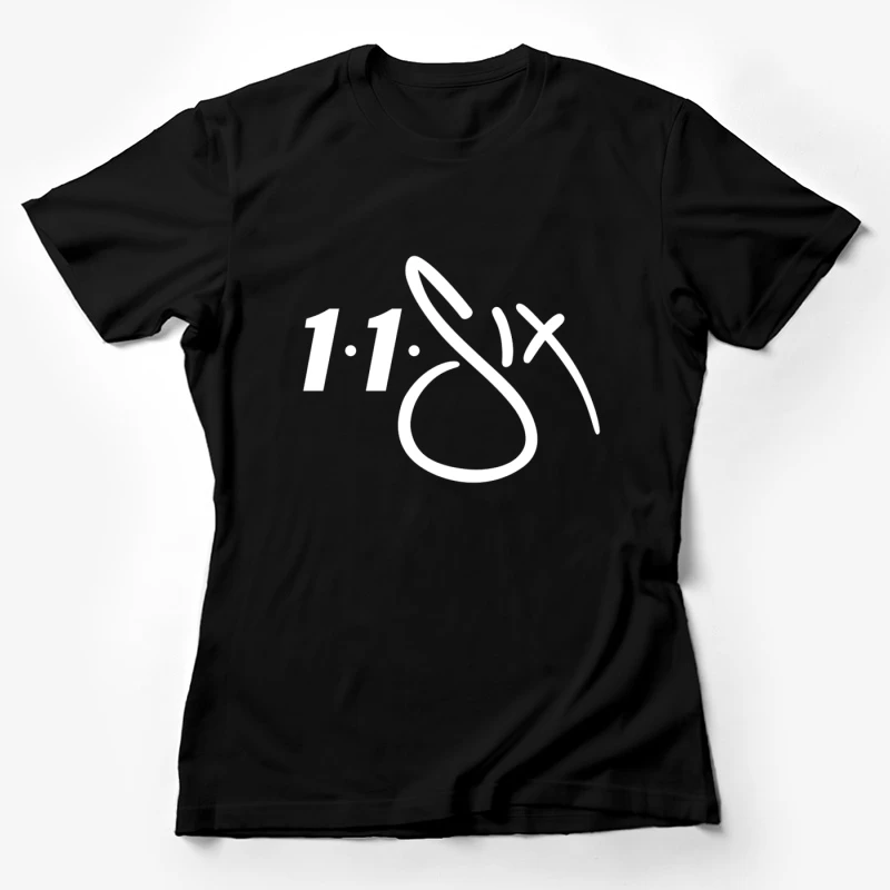 White Minimalist Number 11 Logo Outline Female T-Shirt