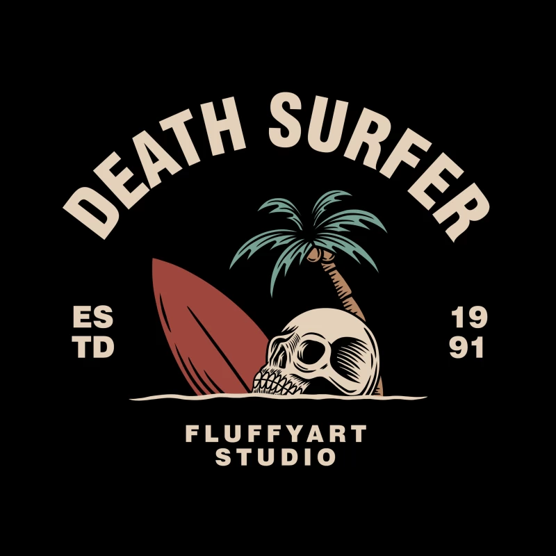 Death Surfer Studio Logo Throw Pillow