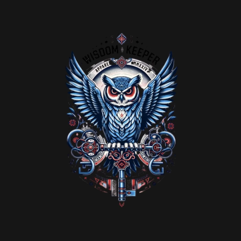 Gardien de la Sagesse: Hibou avec Clé Homme T-Shirt
