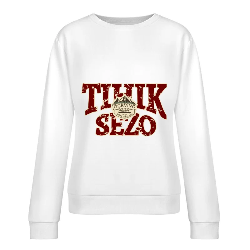 Abenteuerliche Typografie im Retro-Stil Damen Pullover Sweatshirt