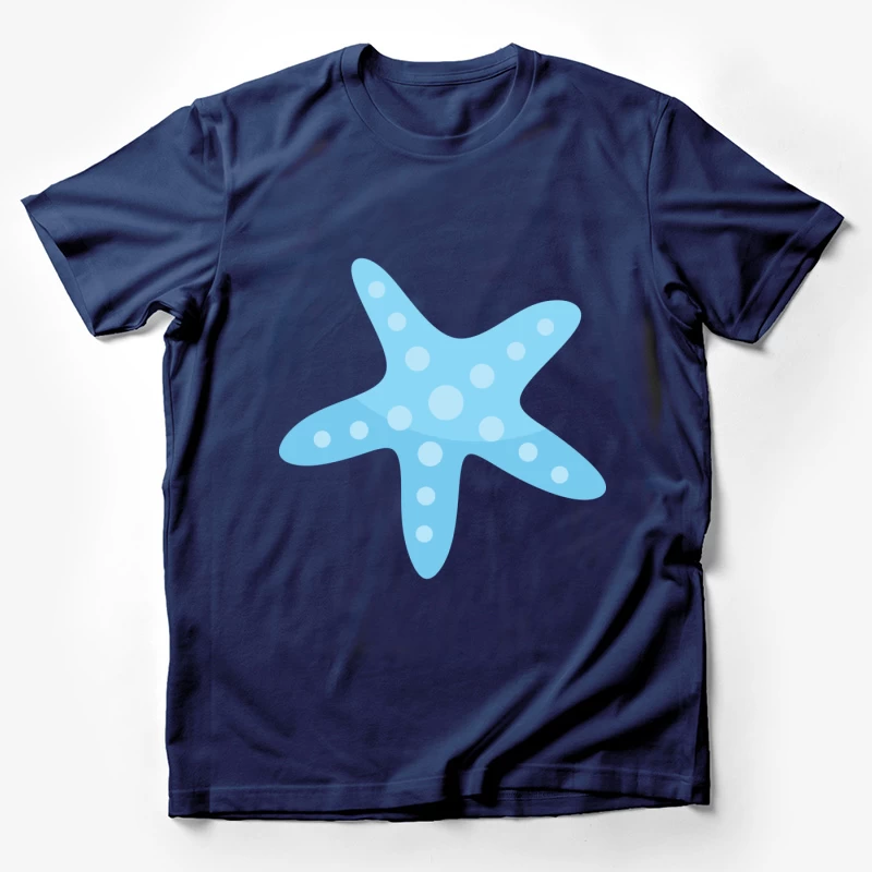 Étoile de mer bleue illustrée Homme T-Shirt