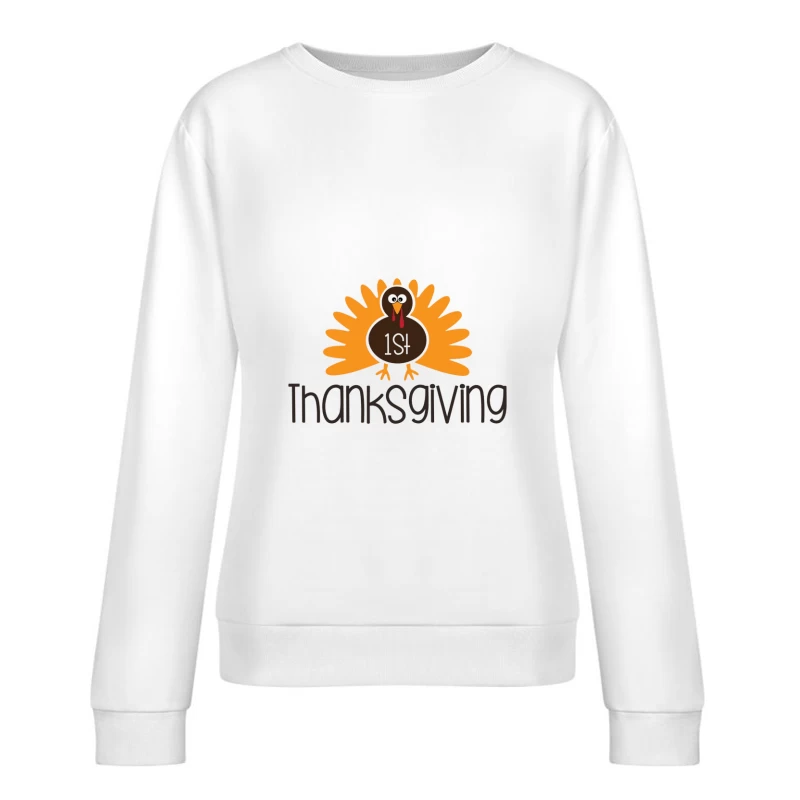 Premier Thanksgiving avec dinde Femme Sweat-shirt à enfiler