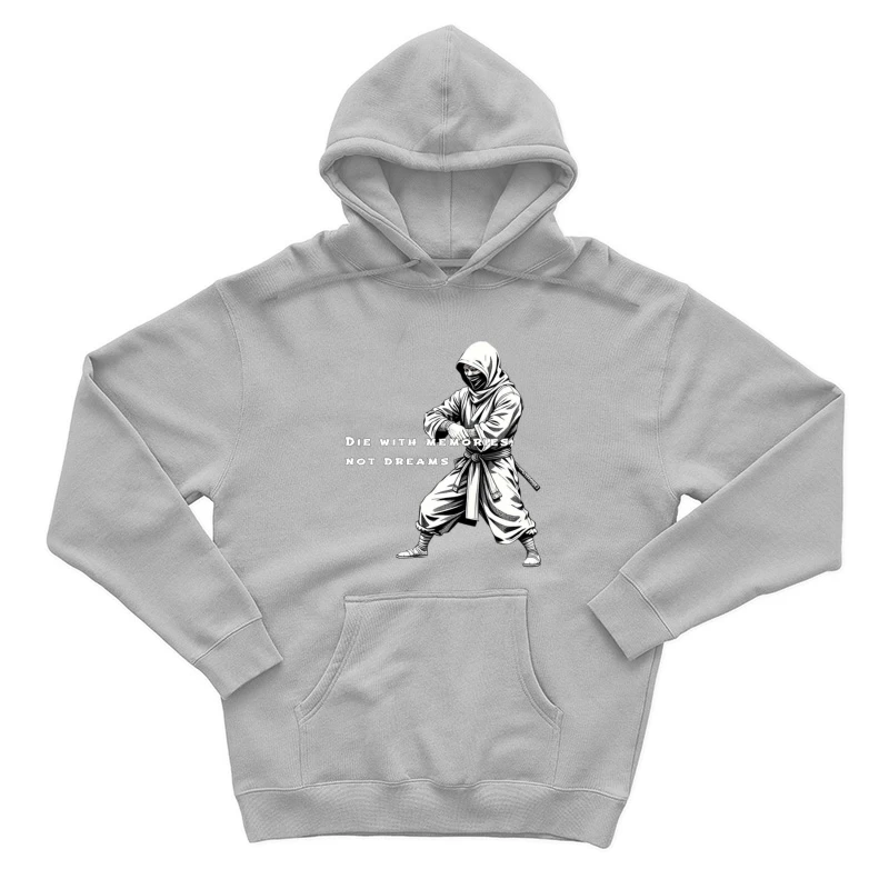 Artistic Ninja Warrior with Motivational Quote Male Pullover Hoodie