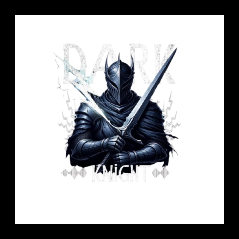 Dark Knight with Ancient Blade - Fantasy Warrior Illustration Pin