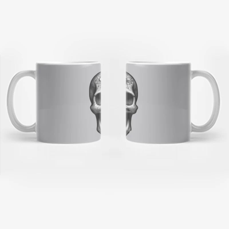 Floral Skull Illustration Coffee Mug