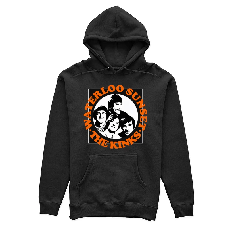 Vintage The Kinks Band Album Cover with Orange Text Female Pullover Hoodie