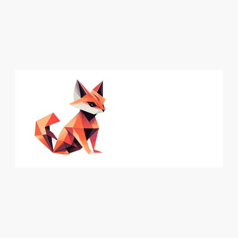 Geometric Abstract Fox: Origami-Inspired Vector Design Coffee Mug
