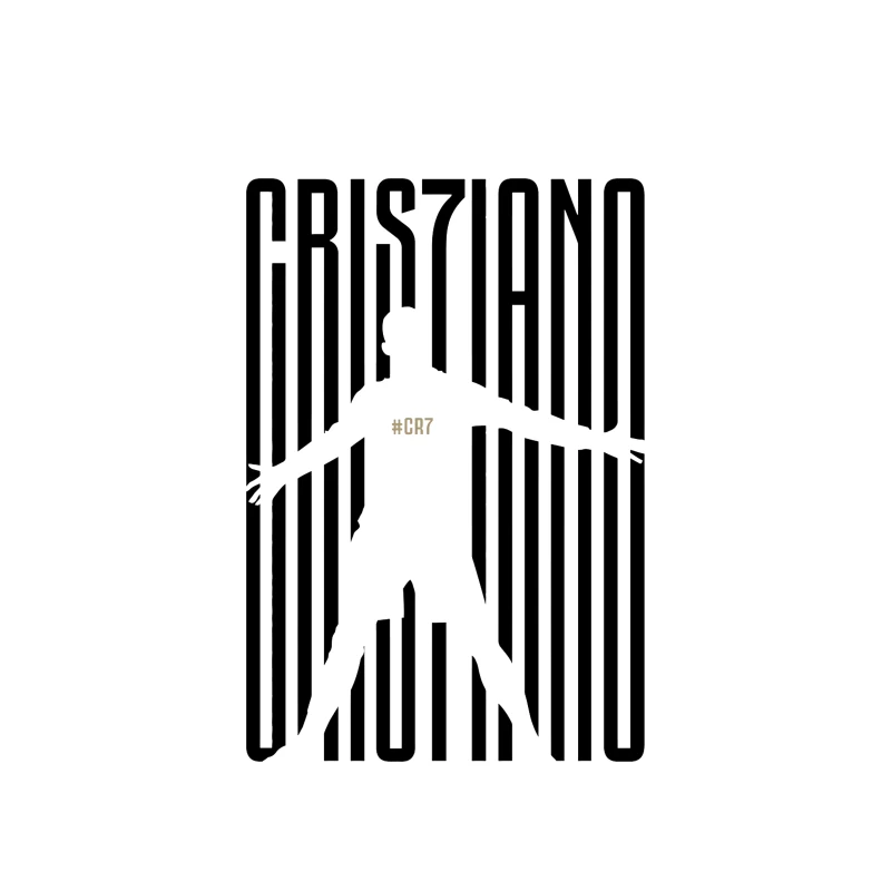 Minimalist CR7 Silhouette with Striped Background Design Tapestry