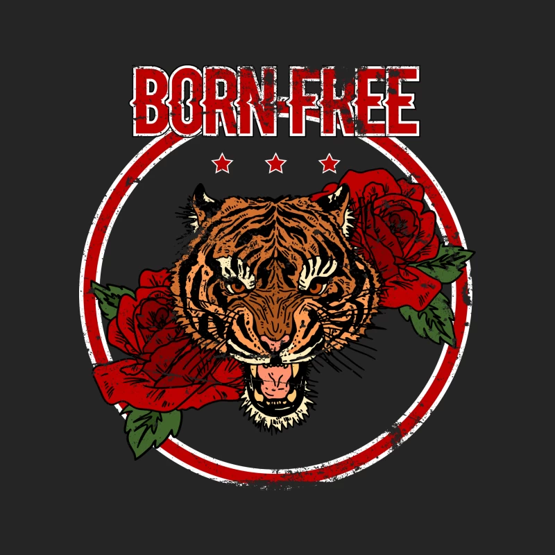 Tigre audacieux avec roses Femme Sweat-shirt à enfiler