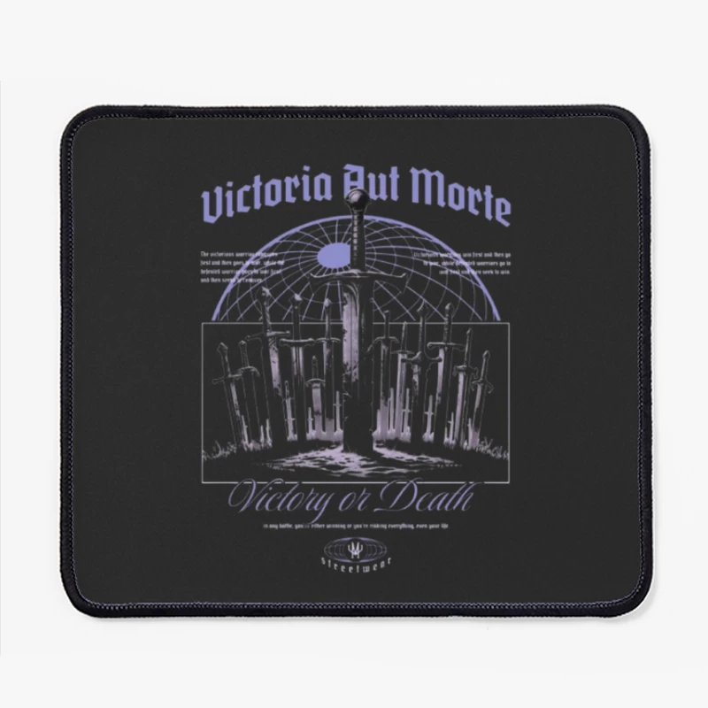 Gothic Medieval Swords Victory or Death Illustration Mouse Pad