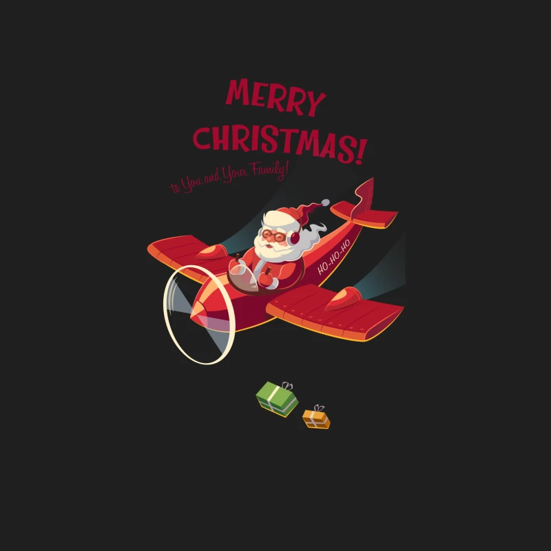 Père Noël en avion souhaitant Joyeux Noël Homme Débardeur