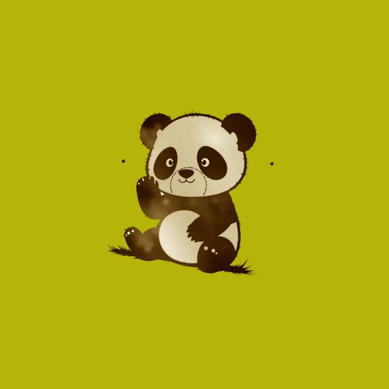 Cute Cartoon Panda Bear Illustration iPhone Case