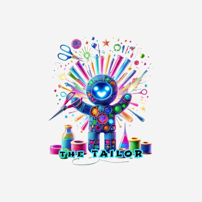 The Magical Sewing Robot: A Colorful Crafting Fantasy Male T-Shirt