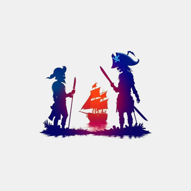 Pirate Ship Silhouette Male Tank Top