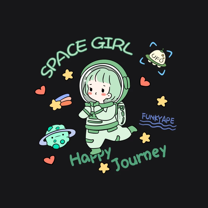 Fröhliche Reise mit Weltraummädchen Herren Pullover Hoodie