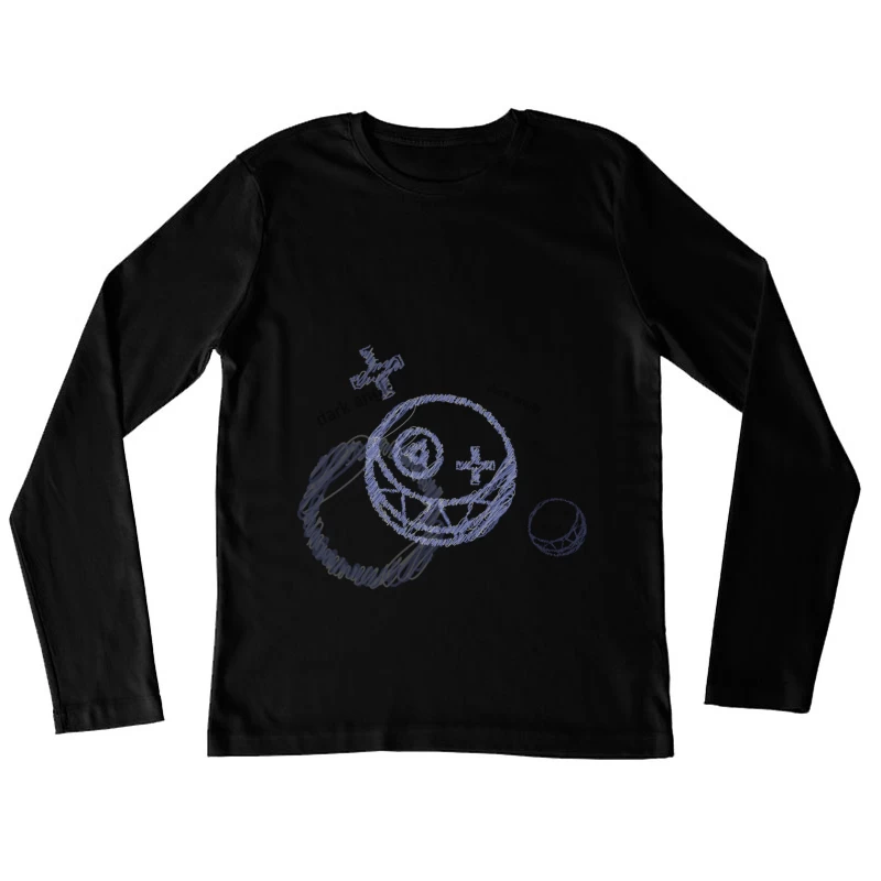 Futuristische Skizze mit Symbolen Damen Langarm T-Shirt